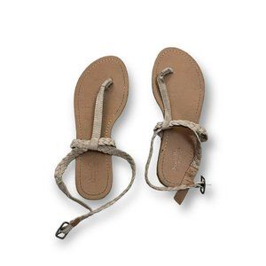 Brown braided sandals